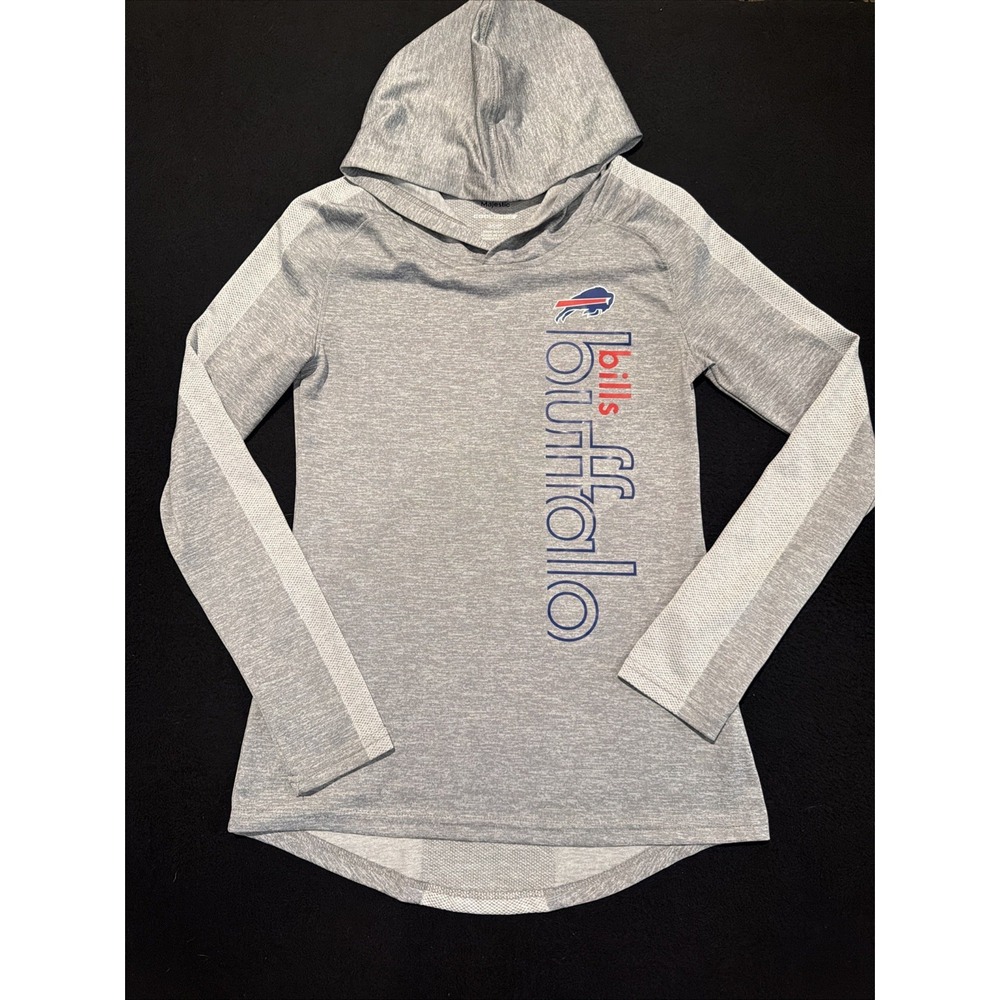 Buffalo Bills Hooded Gray Majestic Cool Base Long Sleeve Women's Size Small